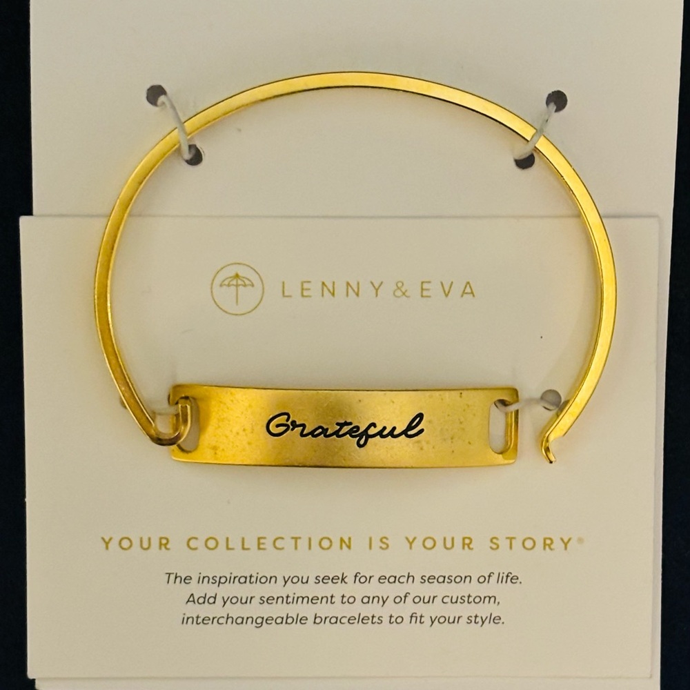 Lenny and Eva Bangle Bracelet with Grateful Sentiment